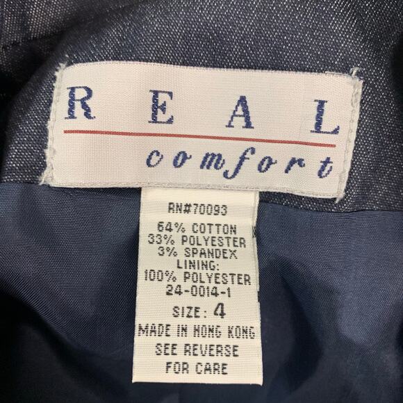 New Vintage Size 4 2-Piece Skirt Suit w/ Blazer Jacket Dark Blue Denim Classic - Picture 11 of 11